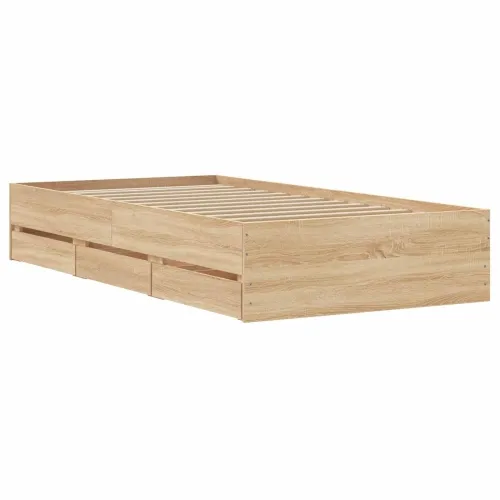 Okvir kreveta s pohranom Hrast sonoma Konstruirano drvo - Hrast sonoma 80 x 200 cm Cijena