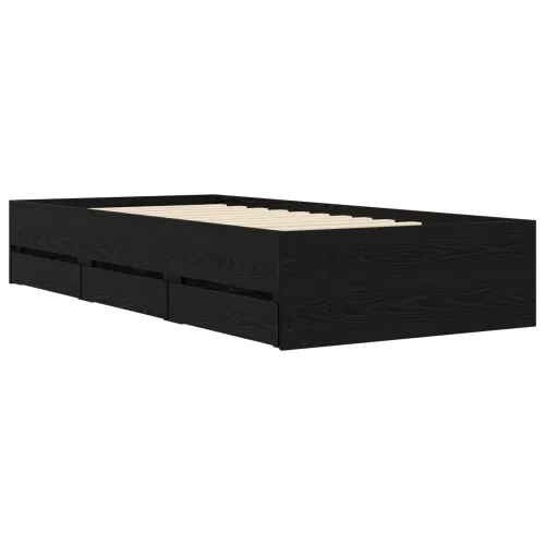 Okvir kreveta s pohranom Crni hrast Konstruirano drvo - Crni hrast 80 x 200 cm Cijena