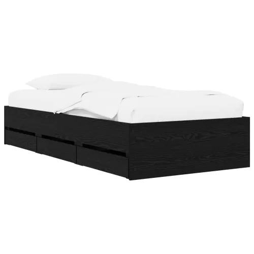 Okvir kreveta s pohranom Crni hrast Konstruirano drvo - Crni hrast 80 x 200 cm Cijena