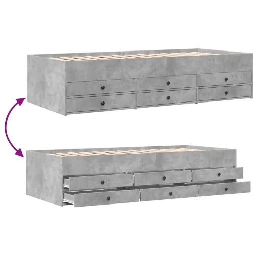 Okvir kreveta s pohranom s ladicama Betonska siva 80 x 200 cm - Betonska siva 80 x 200 cm Cijena