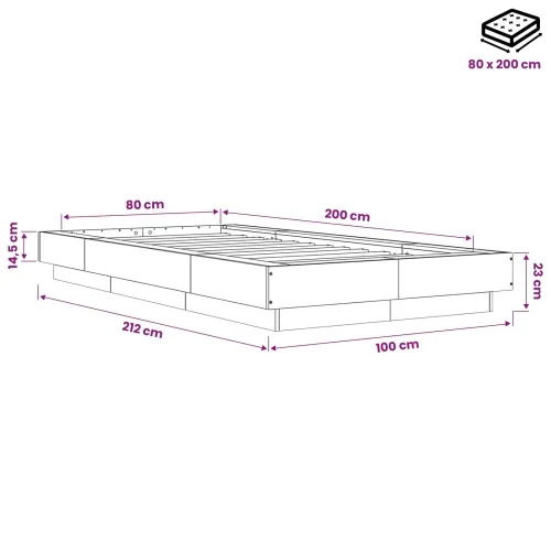 Okvir kreveta za pod Hrast sonoma 80 x 210 cm Konstruirano drvo - Hrast sonoma 80 x 200 cm Cijena