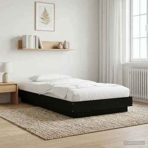 Okvir kreveta za pod Crni hrast 80 x 210 cm Konstruirano drvo - Crni hrast 80 x 200 cm Cijena