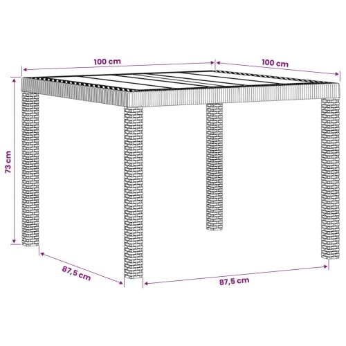 Vrtni set za objed 5 kom. Svjetlosiva PP - Svjetlosiva 100 cm 5 Cijena
