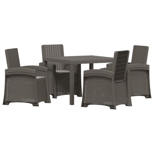 Vrtni set za objed 5 kom. Svjetlosiva PP - Svjetlosiva 100 cm 5 Cijena