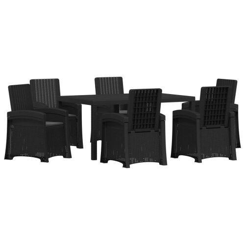 Vrtni set za objed 7 kom. Antracit PP - Antracit 150 cm 7 Cijena