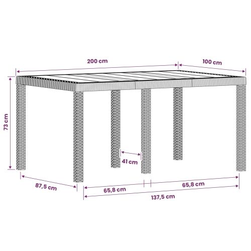 Vrtni set za objed 7 kom. Smeđa i krem PP - Smeđa i krem 150 cm 7 Cijena