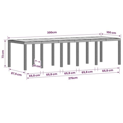 Vrtni set za objed 14 kom. Antracit PP - Antracit 150 cm 14 Cijena