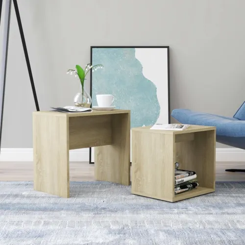 Set stolića za kavu boja hrasta 48x30x45 cm konstruirano drvo - sonoma hrast 1 Sonoma hrast 1 Cijena