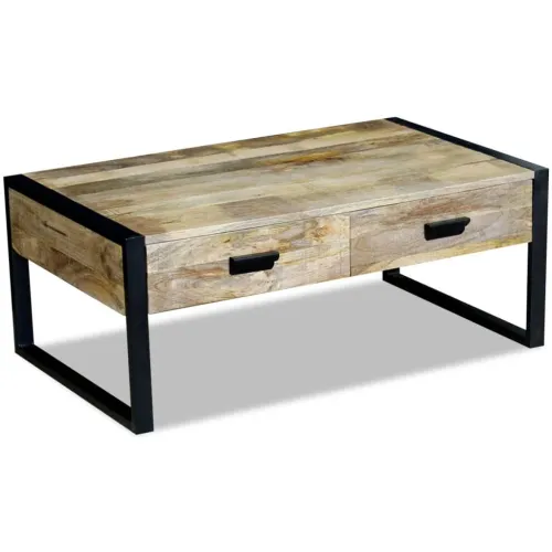 Stol za kavu sa 2 ladice Čvrsto Mango drvo 100x60x40 cm - 60 cm Cijena