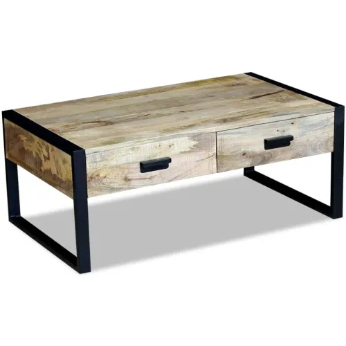 Stol za kavu sa 2 ladice Čvrsto Mango drvo 100x60x40 cm - 60 cm Cijena