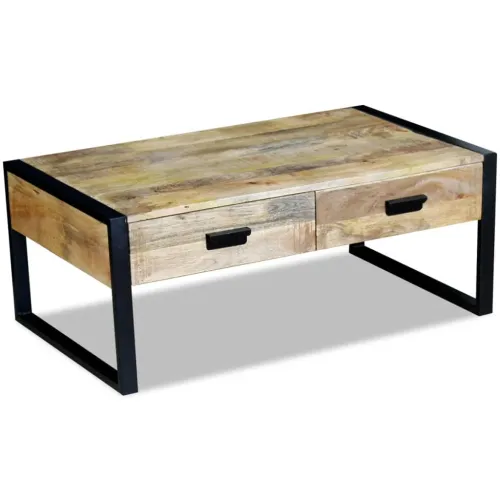 Stol za kavu sa 2 ladice Čvrsto Mango drvo 100x60x40 cm - 60 cm Cijena