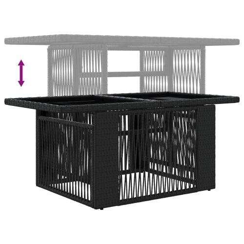 Sjedeća garnitura za vrt 7 kom. Crna i krem-bijela poliratan - Crna Cijena