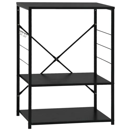 Ormarić za mikrovalnu pećnicu crni 60 x 39,6 x 79,5 cm drveni - Crna 1 Crna Cijena