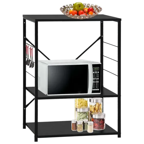 Ormarić za mikrovalnu pećnicu crni 60 x 39,6 x 79,5 cm drveni - Crna 1 Crna Cijena