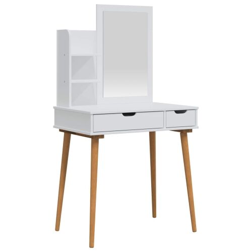 Set toaletnog stolića FAUSKE 3 kom. Bijela 76 x 50 x 143 cm - 76 cm 1x stol + 1x nadgradna polica (2 police) + 1x ogledalo s pra Cijena
