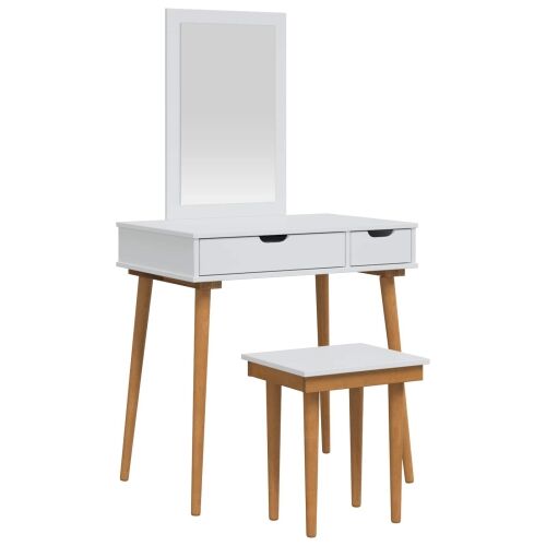 Set toaletnog stolića FAUSKE 3 kom. Bijela 76 x 50 x 143 cm - 76 cm 1x stol + 1x ogledalo s pravokutnim okvirom + 1x stolić Cijena