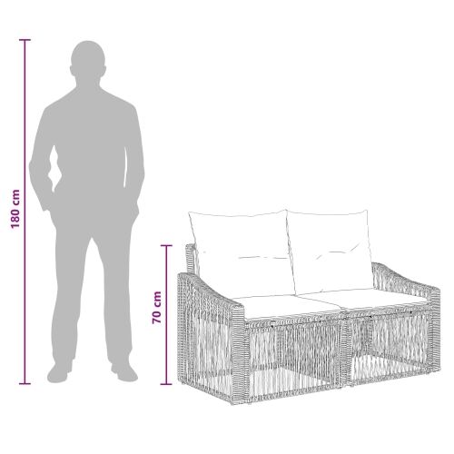 Sjedeća garnitura za vrt 9 kom. Crna poliratan - Crna Cijena