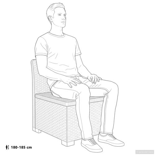 Vrtni kauč za 4 osobe izgled ratan PP Antracit - Antracit bez jastuka Cijena