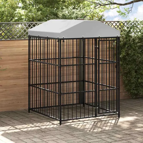 Vanjski kavez za pse s krovom 150 x 150 x 210 cm Cijena