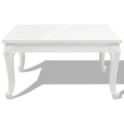 Klupski Stolić 80x80x42 cm Visoki Sjaj Bijeli - 80 x 80 x 42 cm Cijena