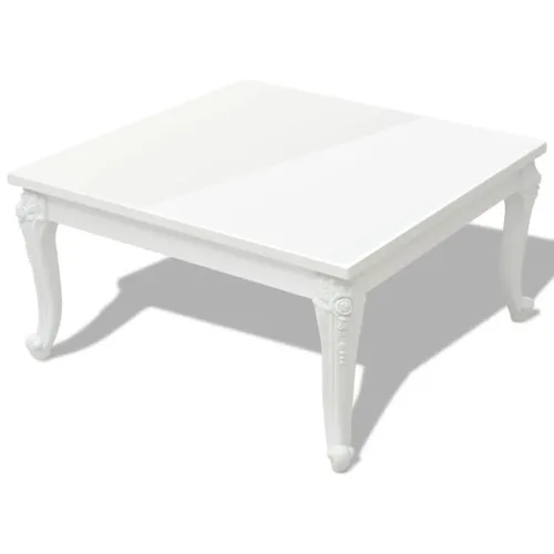 Klupski Stolić 80x80x42 cm Visoki Sjaj Bijeli - 80 x 80 x 42 cm Cijena