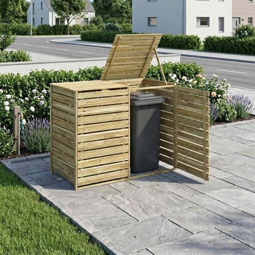 Spremište za kante za otpad na kotačima za 2 spremnika 240 L - 150 x 79 x 117 cm Cijena