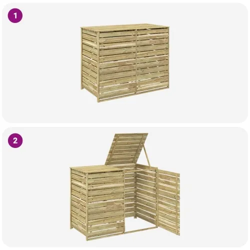 Spremište za kante za otpad na kotačima za 2 spremnika 240 L - 150 x 79 x 117 cm Cijena