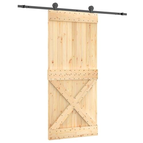 Klizna vrata 90 x 210 cm Čvrsta borovina (neobrađena) Cijena