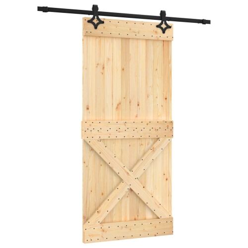 Klizna vrata 95 x 210 cm Čvrsta borovina (neobrađena) Cijena