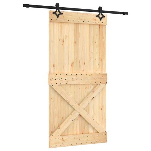 Klizna vrata 100 x 210 cm Čvrsta borovina (neobrađena) Cijena