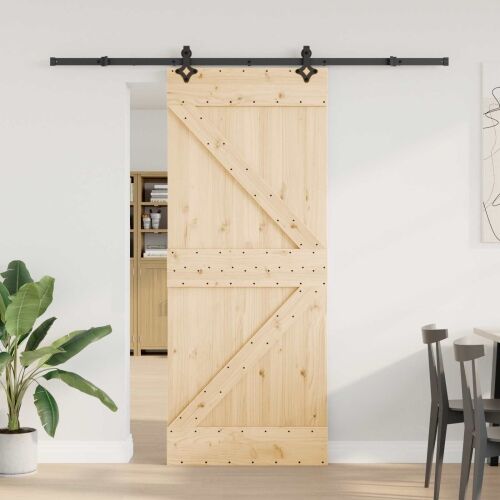 Klizna vrata NARVIK Prirodna i crna 85 x 210 cm (213,5 cm) - 85 x 210 cm (213,5 cm) Trokutasti Cijena
