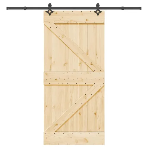Klizna vrata NARVIK Prirodna i crna 95 x 210 cm (213,5 cm) - 95 x 210 cm (213,5 cm) Trokutasti Cijena
