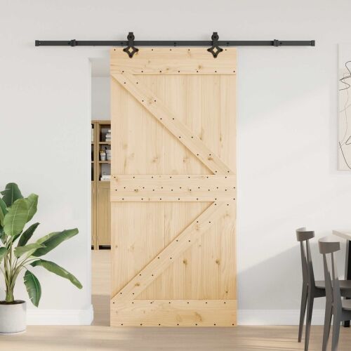 Klizna vrata NARVIK Prirodna i crna 95 x 210 cm (213,5 cm) - 95 x 210 cm (213,5 cm) Trokutasti Cijena