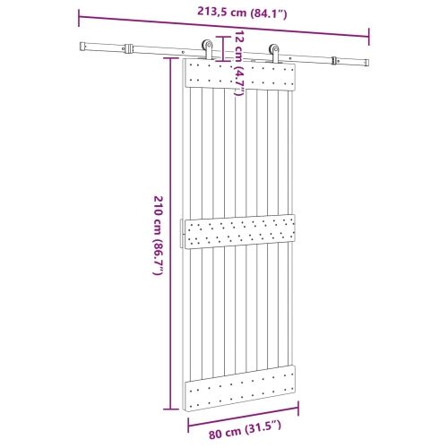 Klizna vrata NARVIK 80 x 210 cm (213,5 cm) Prirodna i crna - 80 x 210 cm (213,5 cm) Gladak dizajn Cijena