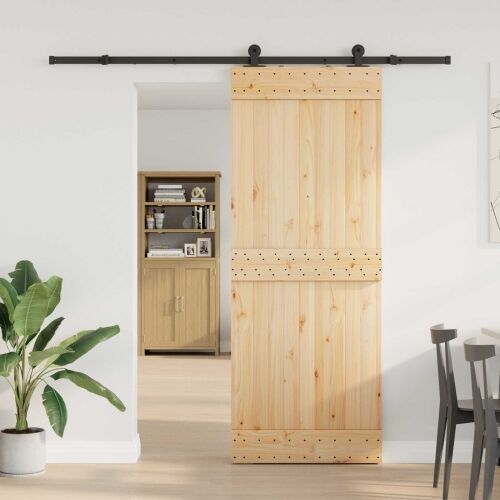 Klizna vrata NARVIK 80 x 210 cm (213,5 cm) Prirodna i crna - 80 x 210 cm (213,5 cm) Gladak dizajn Cijena