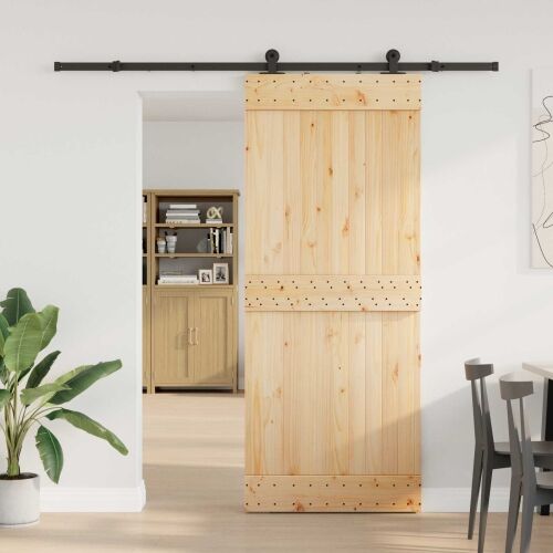 Klizna vrata NARVIK 85 x 210 cm (213,5 cm) Prirodna i crna - 85 x 210 cm (213,5 cm) Gladak dizajn Cijena