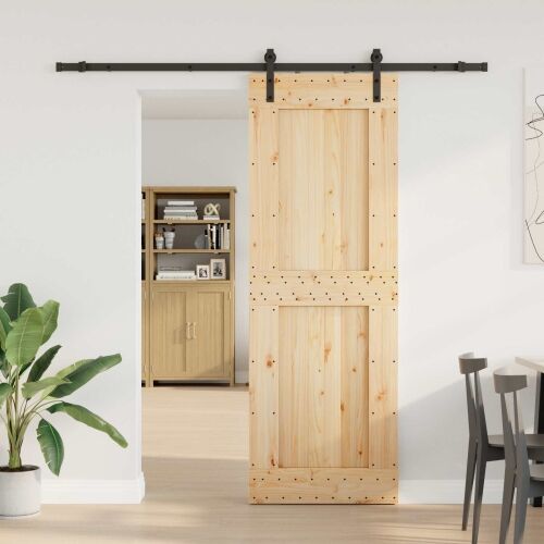 Klizna vrata NARVIK 80 x 210 cm (213,5 cm) Prirodna i crna - 80 x 210 cm (213,5 cm) Četvrtasto Cijena