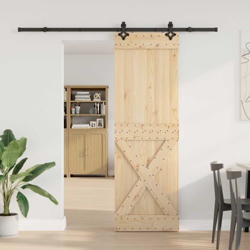 Klizna vrata NARVIK Prirodna i crna 70 x 210 cm (213,5 cm) - 70 x 210 cm (213,5 cm) križni dizajn Cijena