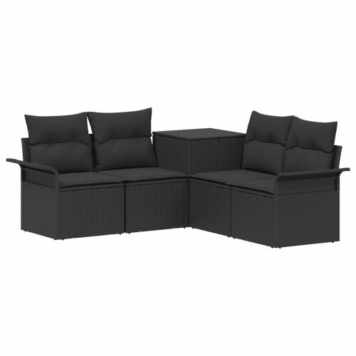 Set sofe 5 kom. Crna Poli Rattan i čelik - Crna bez spremišta Cijena