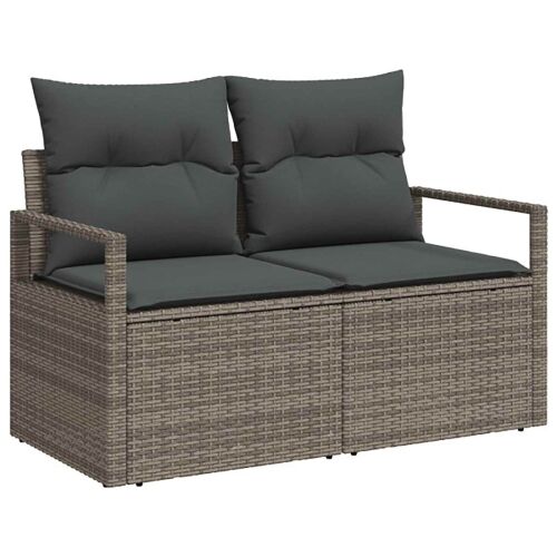 Set sofe 5 kom. Siva i tamno siva Poli Rattan i čelik - siva i tamnosiva s kuferom i torbom Cijena