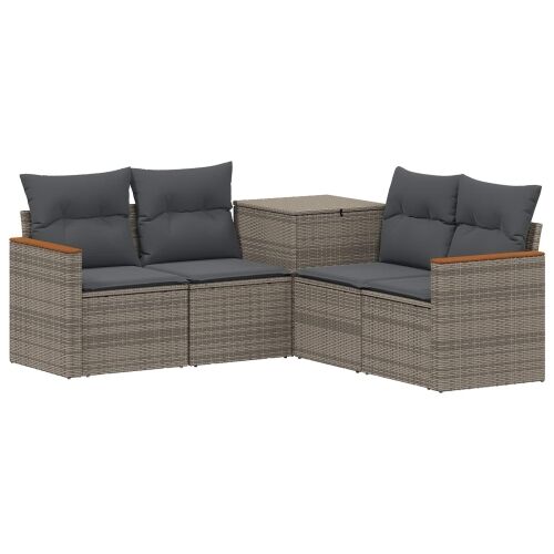 Set sofe 5 kom. Siva i tamno siva Poli Rattan i čelik - siva i tamnosiva bez spremišta Cijena