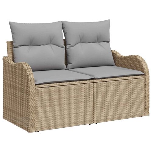 Set sofe 7 kom. Bež i svijetlo siva Poli Rattan i čelik - bež i svjetlosiva Cijena