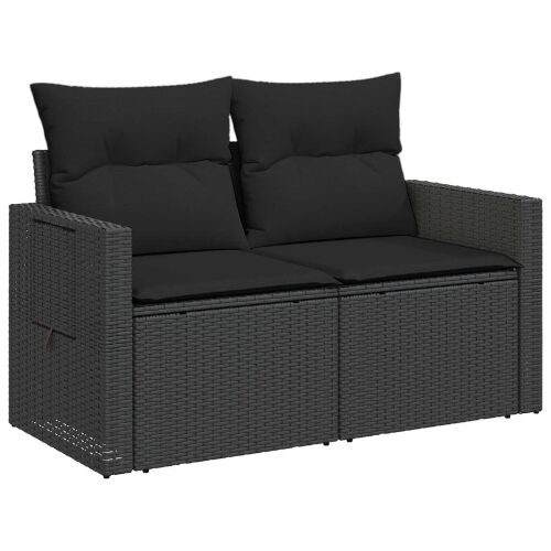 Set sofe 7 kom. Crna Poli Rattan i čelik - Crna Cijena