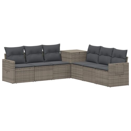 Set sofe 7 kom. Siva i tamno siva Poli Rattan i čelik - siva i tamnosiva Cijena