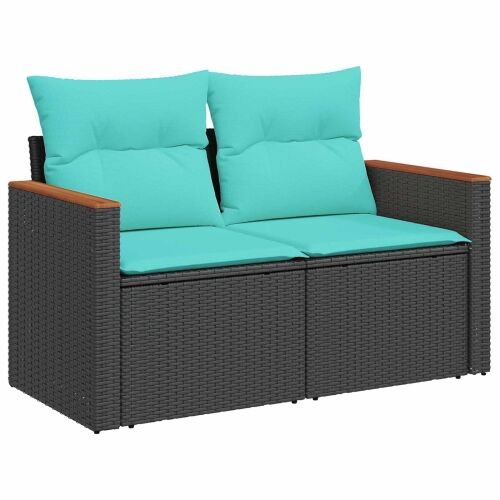 Set sofe 7 kom. Crna i Plava Poli Rattan i čelik - Crna i plava Cijena