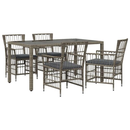 Vanjski blagovaonski stol i stolice 5 kom. Siva poliratan - Siva 150 x 90 x 75 cm 4 Cijena
