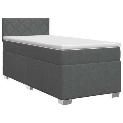 Boxspring krevet s madracem Tamnosiva 80 x 200 cm Tkanina - Tamnosiva 80 x 200 cm Dizajn s rombovima Cijena