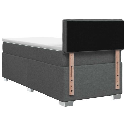 Boxspring krevet s madracem Tamnosiva 80 x 200 cm Tkanina - Tamnosiva 80 x 200 cm Dizajn s rombovima Cijena