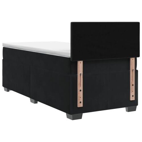 Boxspring krevet s madracem Crna 80 x 200 cm Baršun - Crna 80 x 200 cm Kristal s dugmadima Cijena
