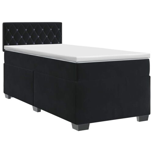 Boxspring krevet s madracem Crna 80 x 200 cm Baršun - Crna 80 x 200 cm Kristal s dugmadima Cijena